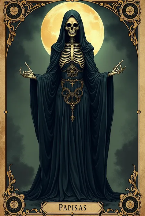 Crias playing card de tarot, skullish, dark, souls, playing card, playing card número 2,   PAPISA/ priestess