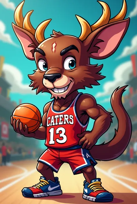 Design a cartoon-style avatar for NBA star Vince Carter and include animal elements