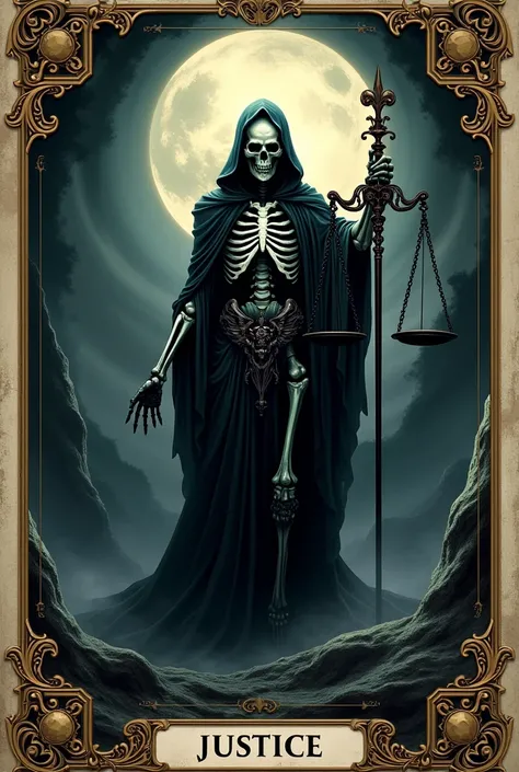 Crias playing card de tarot, skullish, dark, souls, playing card, Number 8, justice