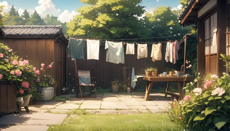 Japan、garden、Clothesline