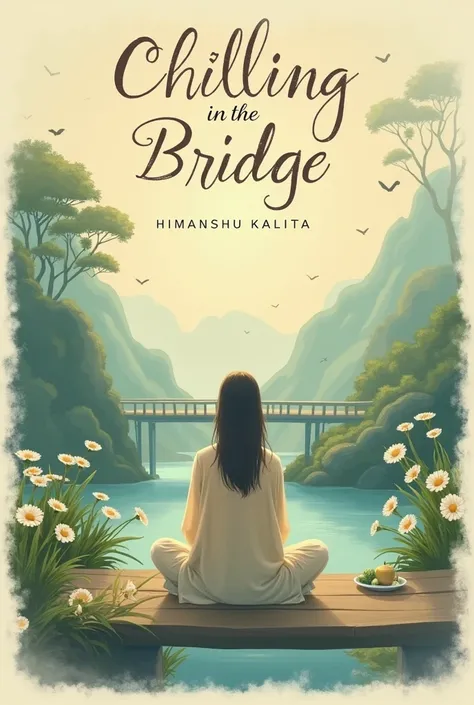 Make a beautiful song realising poster for the song chilling in the bridge and write it on the poster name of the song and written by HIMANSHU KALITA ♥️