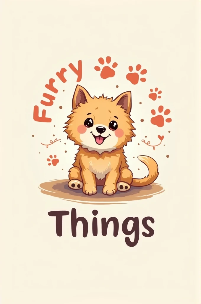 Logo for a pet shop with a name of Furry Things