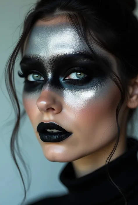 Black and silver makeup