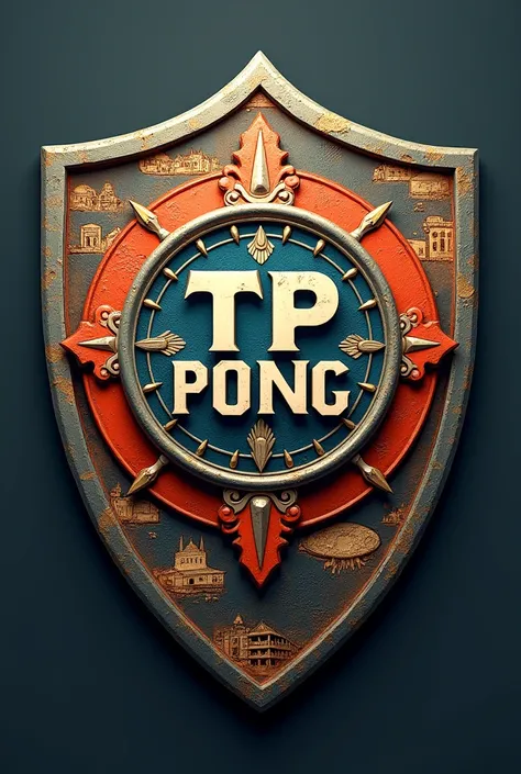 Create shield of "Ping Pong Tournament TP" inspirado en la Novena region de la araucania y que diga en el centro de Ping Pong Tournament TP