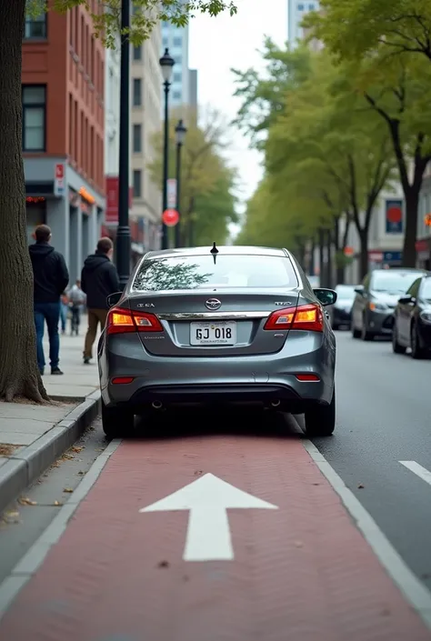 One car Blocking more than 2/3 of a sidewalk or bike path