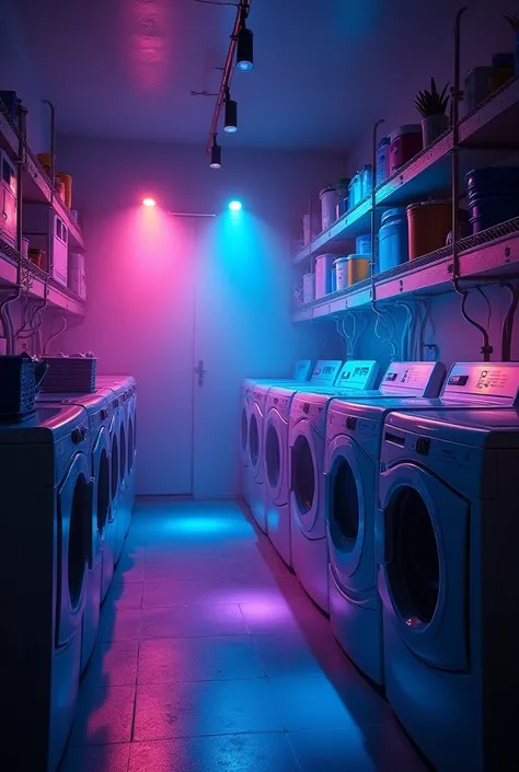 An orchestra of 13 lights in the laundry