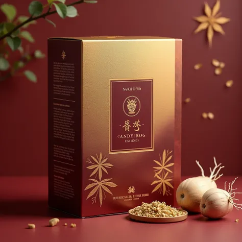 "prompt": "Create an image of an elegant and eye-catching box design for a premium Japanese deer antler and ginseng extract. The box should be designed for older adults and convey luxury and sophistication. The box dimensions are 6.5 cm (height) x 12.5 cm ...