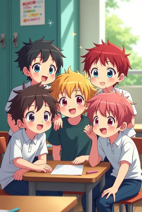 anime　male　Middle school students　cute