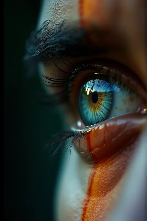 Indian flag reflected in crying eye