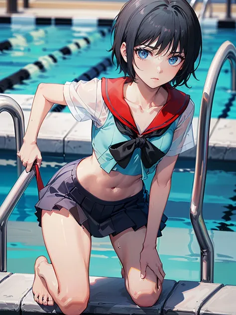 (((High resolution:1.5))), (((Very detailedな:1.5))),BREAK, (((Pool:1.5)))、BREAK,((７Head to Body:1.3))、(((Beautiful and detailed eyes:1.3))), (((Very detailed))), (((Details face:1.5))), (((Very delicate body:1.5)))、(((head:1.5)))、(((clavicle:1.5)))、(((flat...