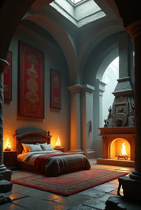 Give me a bedroom picture based on god of war game