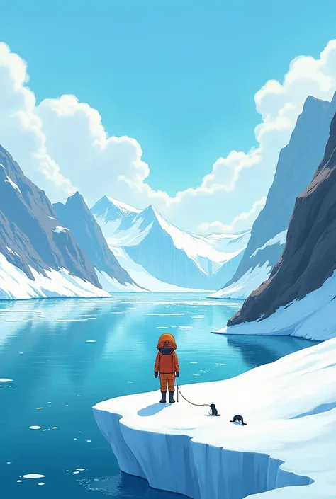 Ghibli style、Antarctica、Global warming