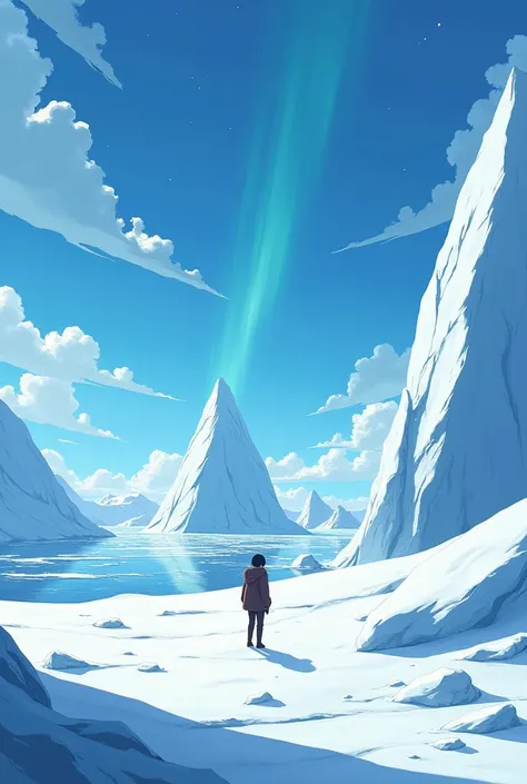 Ghibli style、Antarctica、Global warming、landscape