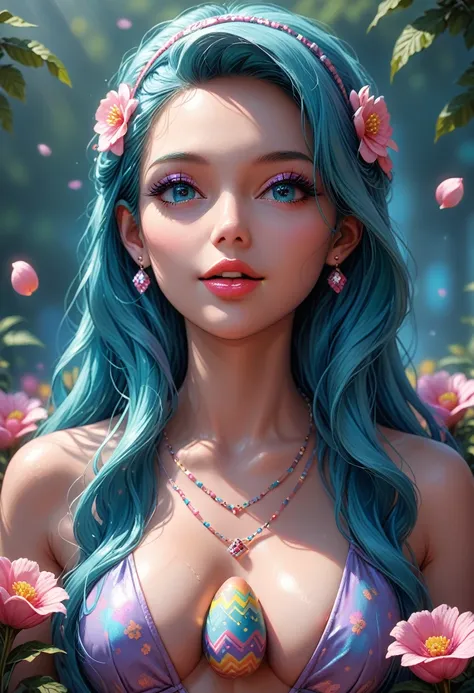 захватывающий masterpiece девочки, pastel hues framed against a backdrop of lush spring greenery, with unearthly grace, she play...