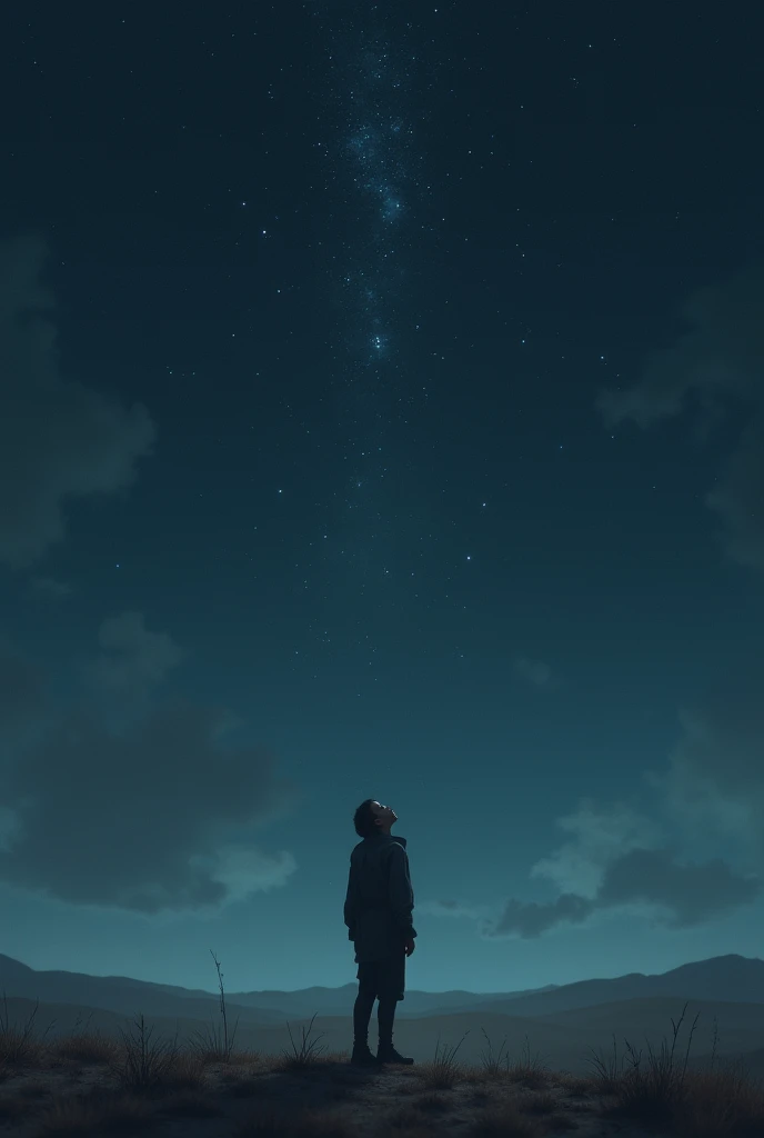 Empty loneliness looking at the stars