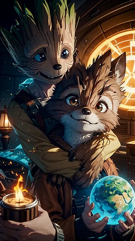 Single Sentence Vocabulary: Groot can only say "I am Groot," but its not just a simple phrase. Different inflections and tones convey a wide range of meanings that only those close to him, like Rocket, can understand.