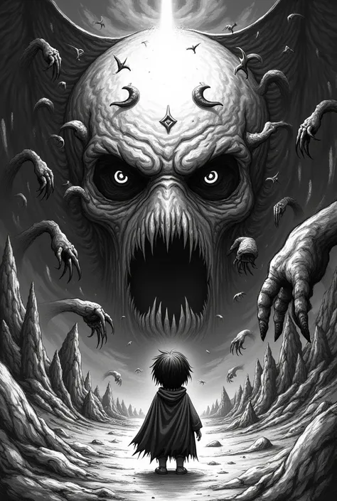 in the art style of berzerk, black and weight very detailed drawing like in manga horror, with darksouls/lovecraft imagery elements,  but its the binding of issac reimagined in this world and the horrors that issac indures.Mythological creatures, Por Zdzis...