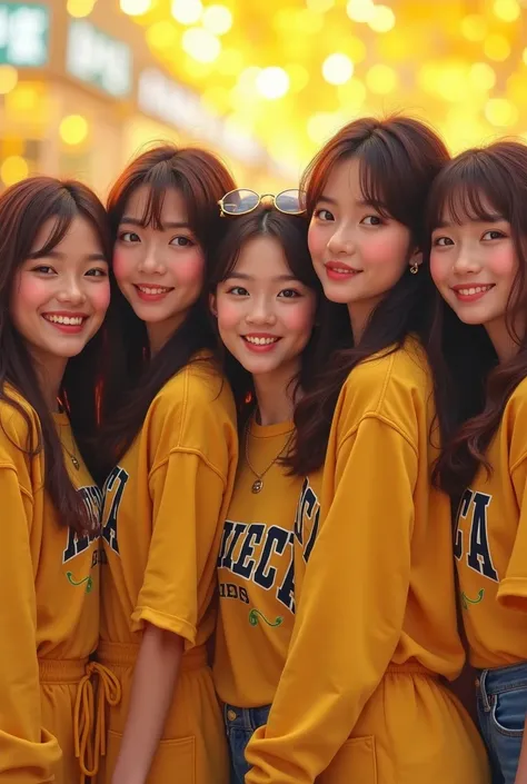 Yellow K-pop fan club with 7 realistic beautiful girls 