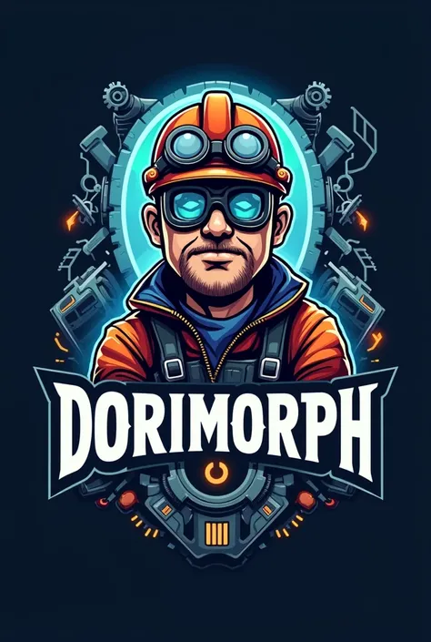 Could you create a very eye-catching logo for a dorilocos stand called Dorimorph that depicts an engineer? 