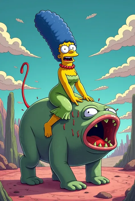 Marge Simpson riding the anus 
