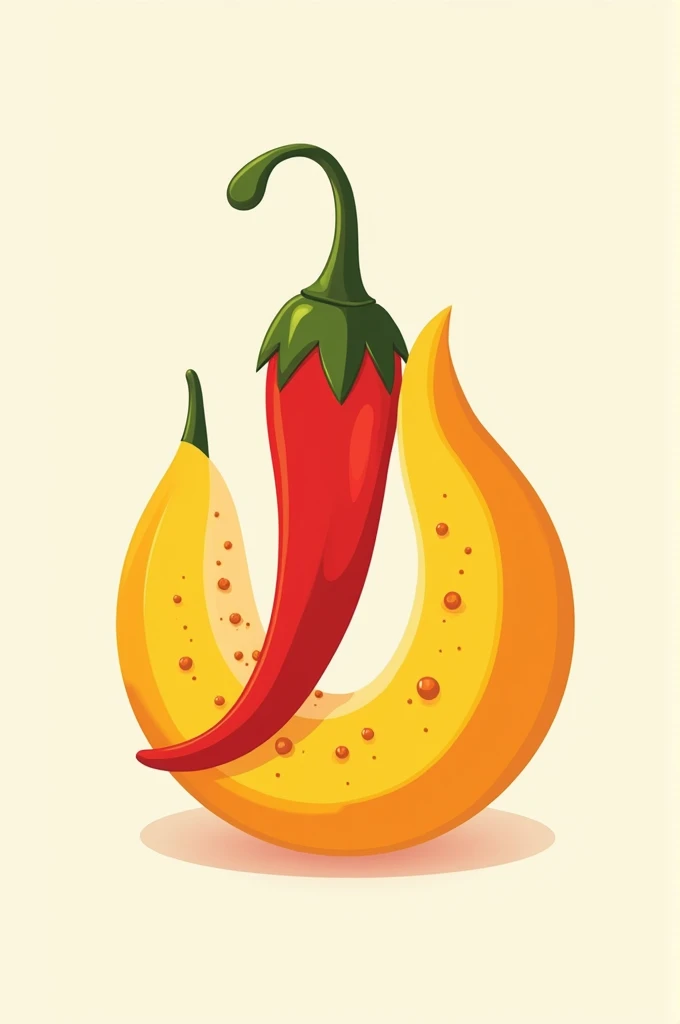 Create a logo for kedondong fruit with chilli,