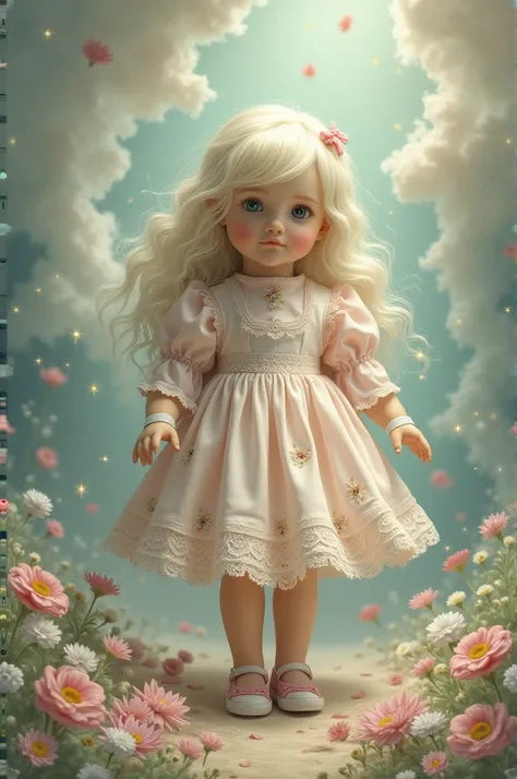 Make a visual poem with this poem " The doll is a friend, faithful confidant,  
With her, conversations are always a role.  
Dressed and combed, It&#39;s always a charm,  
In your dream world, everything is so much."