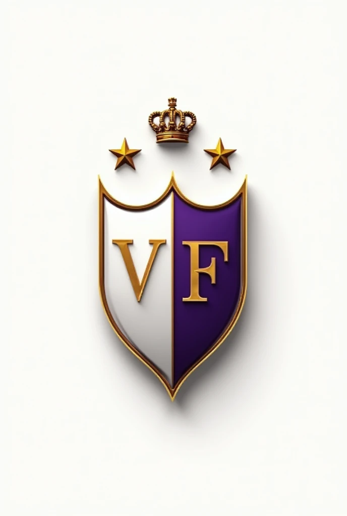 create a football logo, with classic and minimalist design , with predominant colors white, gold and purple, with representative details of the German city of Munich, the shield with a small German crown above it with four stars above it, (realistic style ...