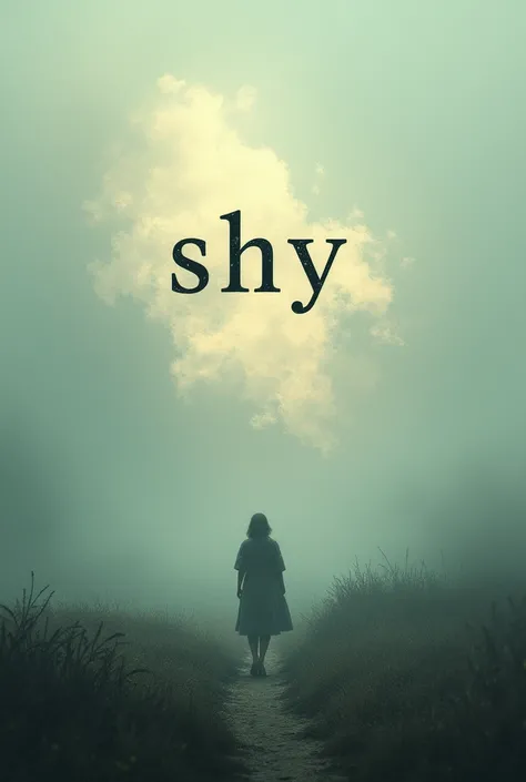 I want a cover that says the word in the center "shy" with lyrics in the style of Bertram Let