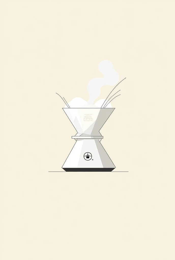 filter coffee flat bottom, dripper, steam, logo, dripper,  only dripper, coffee shop logo, line only