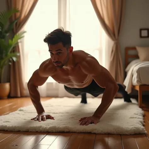 Do push ups in a bedroom