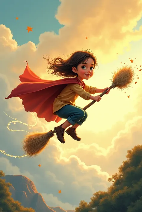 Drawing of me flying on a broom