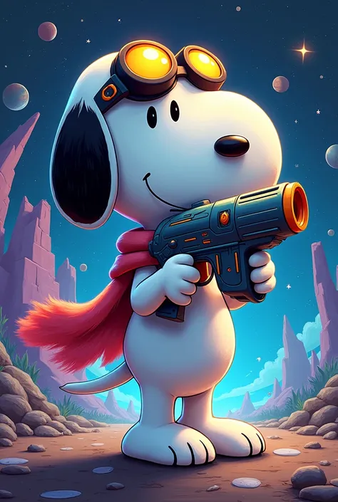 Snoopy with a portal gun (rick and morty)


