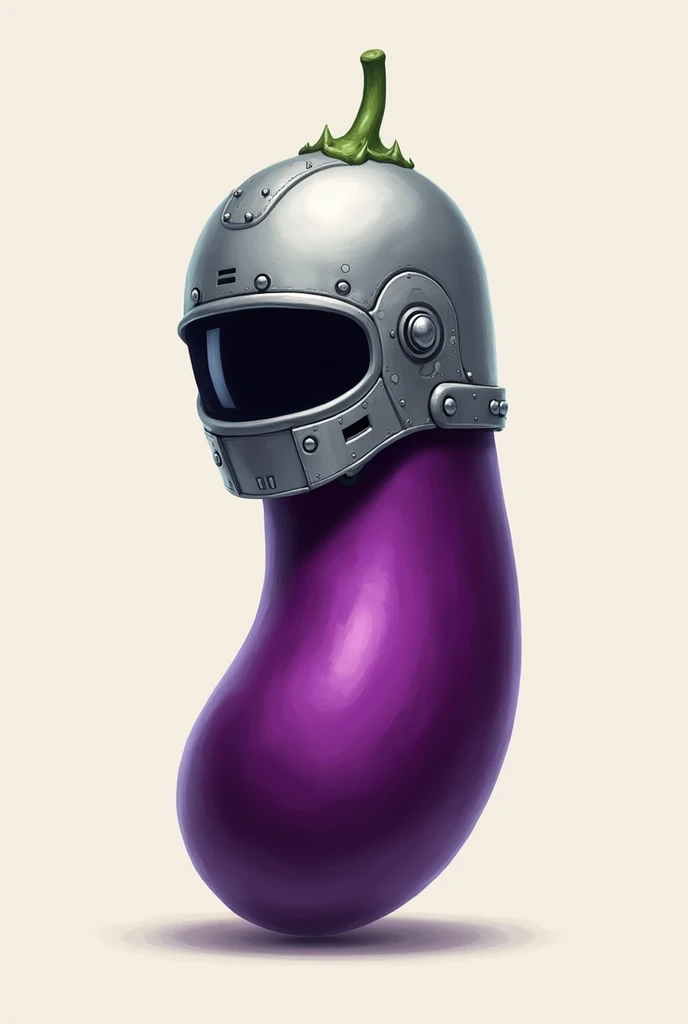 Draw an eggplant wearing a helmet