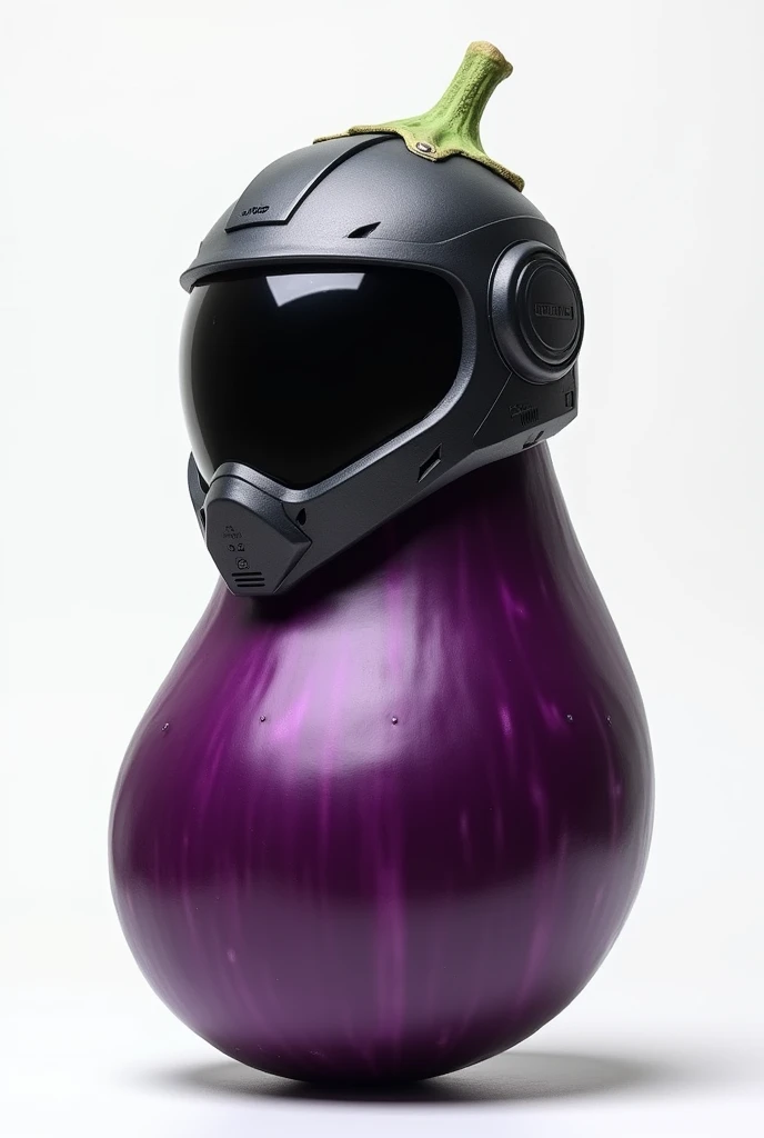 eggplant with a Norisk helmet