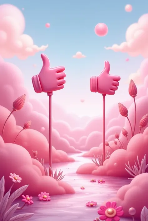 Like subscribe marks pink 