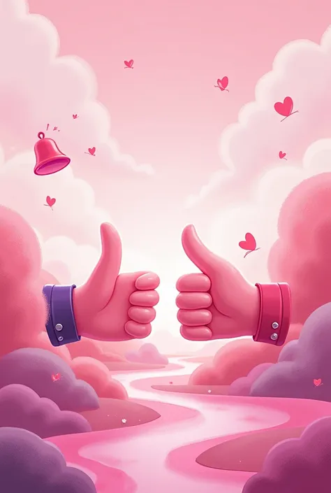 Like subscribe marks pink 