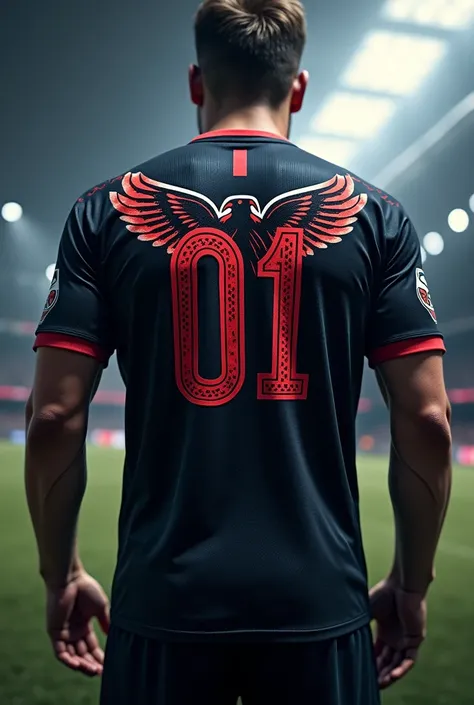 Falcons logo combined with number 01 for goalkeeper jersey