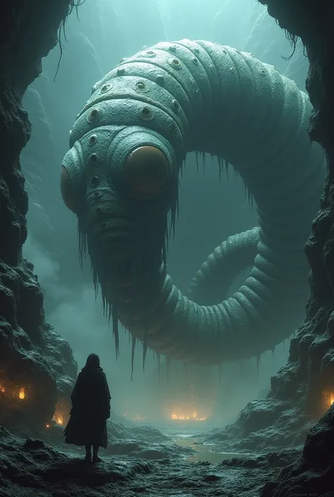 Giant worm with eyes on its body