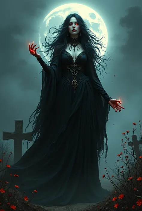 (Goddess of Death:1.4), (masterpiece:1.4, best quality), (photo realistic:1.4), ethereal and haunting appearance, embodying the power and inevitability of death, dressed in flowing dark robes that blend into shadows, adorned with subtle skeletal and gothic...