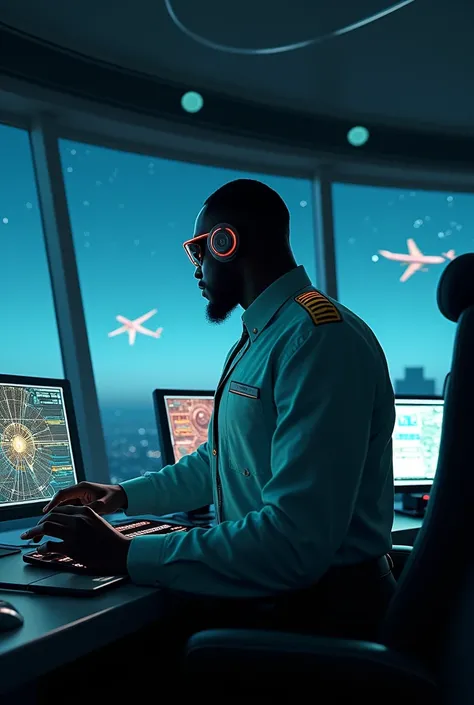 Black Blind Air Traffic Controller