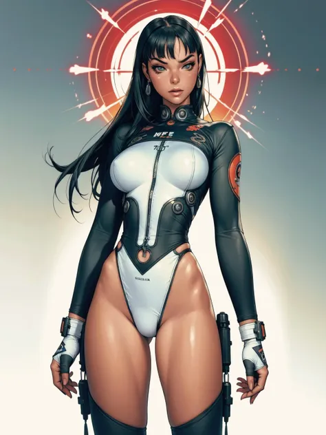 (((bettie page))), ((( nano suit ))), (((bandaged arms))), (((mma fighter of the future))), ((high collar)), (((quorra))), (((be...