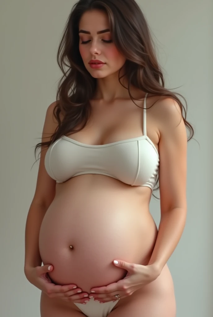 5 months pregnant with big breasts