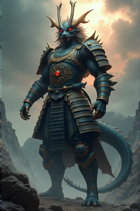 I want to create a samurai dragon man