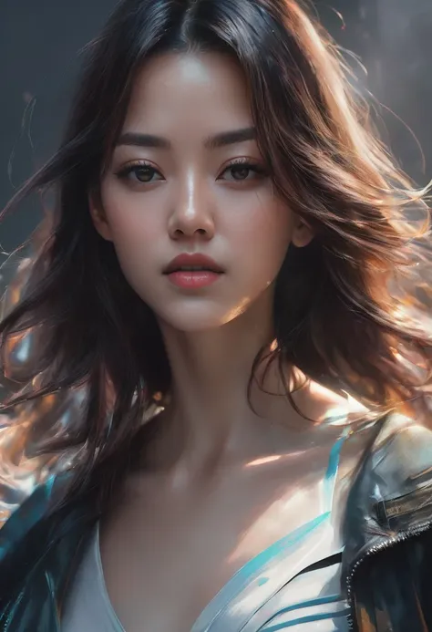 a closeup of a woman , Digital art inspired by WLOP, trend on CGSociety, Digital art, 🤤 Portrait of woman, beautiful detailed body and face, beautiful Digital artwork, guweiz style artwork, realistic Digital art 4k, realistic Digital art 4 k, awesome anime...