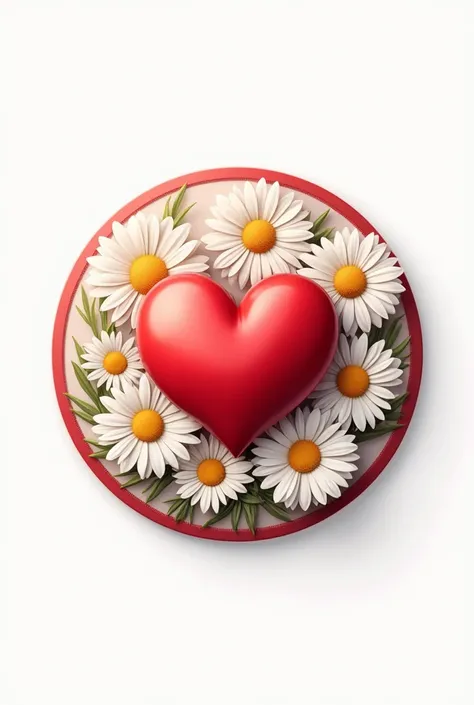 I want a circular sticker, quDownload it, thank you Iriann Navarro 18/08/2024 with a heart below, I want a heart below and daisies around it. I want it elegant 

