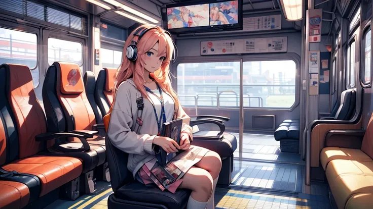 A woman wearing headphones, Anime Style 4 k, anime wallpaper 4k, anime wallpaper 4k, 4k anime wallpaper, anime art wallpaper 4k, anime art wallpaper 4k, Anime Style. 8k, Anime atmosphere, Ultra HD Anime Wallpaper, Anime Art Wallpaper 8K, Anime Background、t...