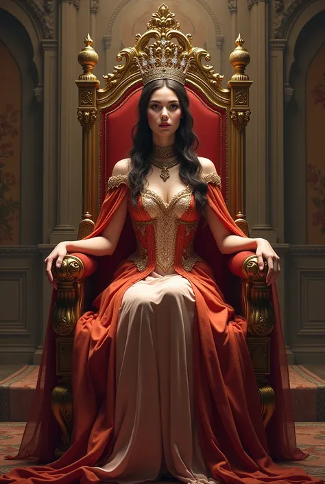 Queen sitting on chair 