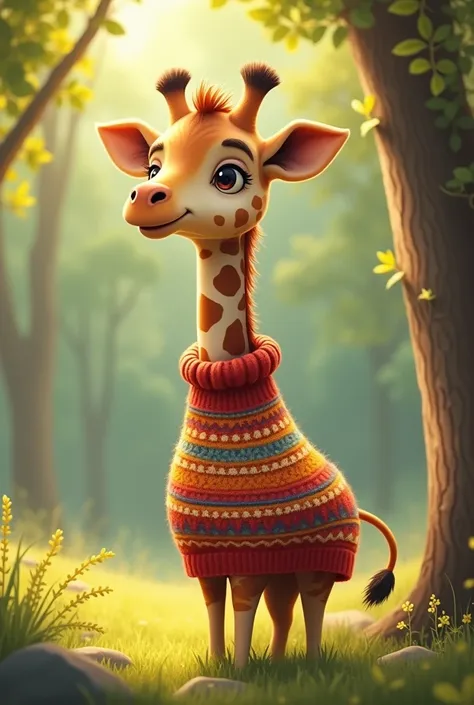 Sweater giraffe with warmth 