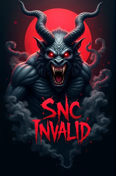 Demon logo with "SNC INVALID" Cool fonts
