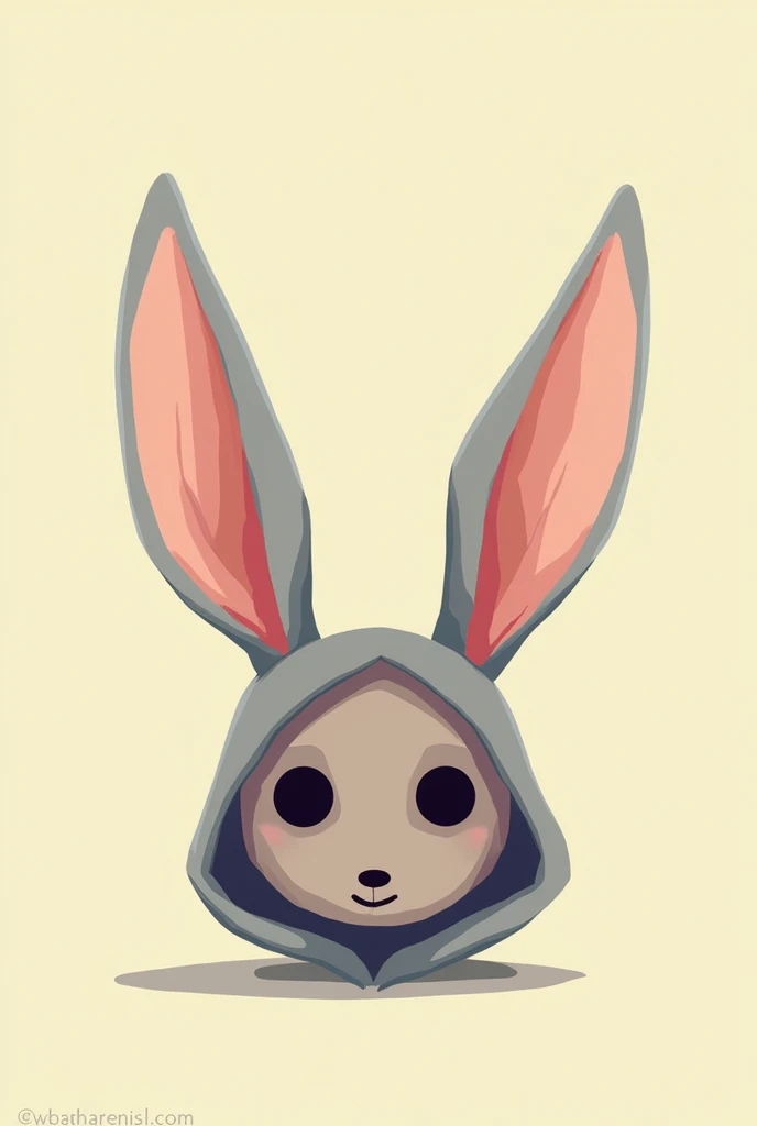 Create an image of the bunny hood from the Legend of Zelda: Majoras Mask that looks like a simple digital drawing.